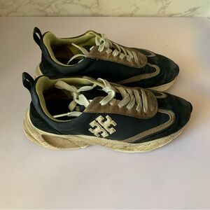 Tory Burch Good Luck Sneakers Black/Cream 9.5